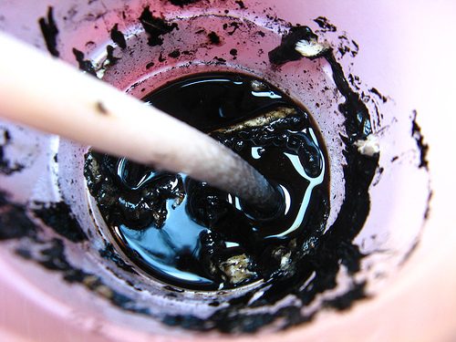 Ink from a deliquesced Coprinus comatus